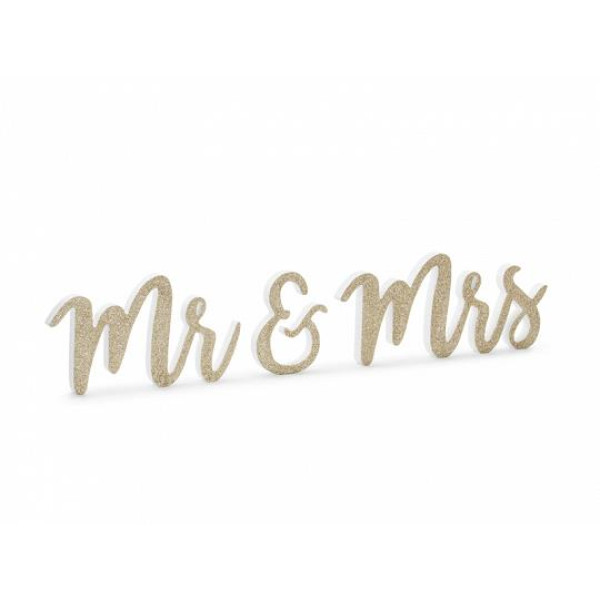 ΞΥΛΙΝΟ ΔΙΑΚΟΣΜΗΤΙΚΟ ΧΡΥΣΟ MR & MRS       Beauty Home