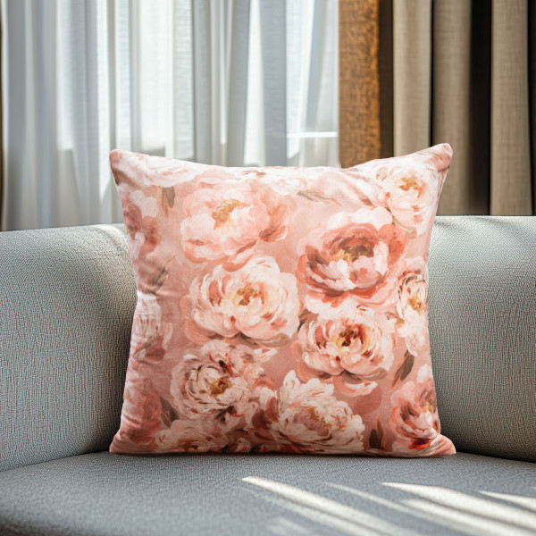 ΜΑΞΙΛΑΡΟΘΗΚΗ ΒΕΛΟΥΔΟ ROMANTIC PEONY DREAM   40 x 40 cm    Beauty Home