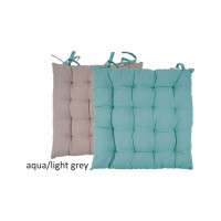 Μαξιλάρι καρέκλας Σχ.Duo 40x40cm διπλής όψης aqua/l.grey 100% cotton 40x40cm