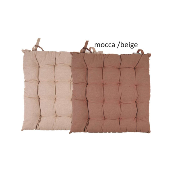 Μαξιλάρι καρέκλας Σχ.Duo 40x40cm διπλής όψης mocca/beige 100% cotton 40x40cm