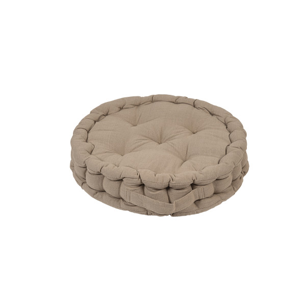 Μαξιλάρι δαπέδου στρόγγυλο Beige 40+8cm 100% cotton