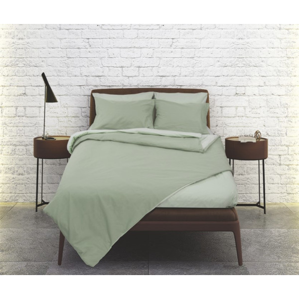 Σετ σεντόνια "Rainbow" μονόχρωμα Olive-mint poly/cotton 144 κλωστών 170x260cm