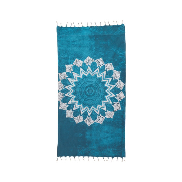 Πετσέτα θαλάσσης διπλής όψης  Σχ. Boho 60%cotton-40% pol. Blue