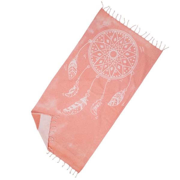 Πετσέτα θαλάσσης διπλής όψης  Σχ. Dream catcher 60% cotton-40% pol. Pink