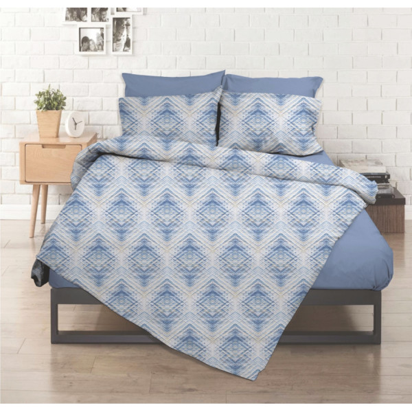 Σετ σεντόνια εμπριμέ Σχ. Elite blue poly/cotton 240x270cm