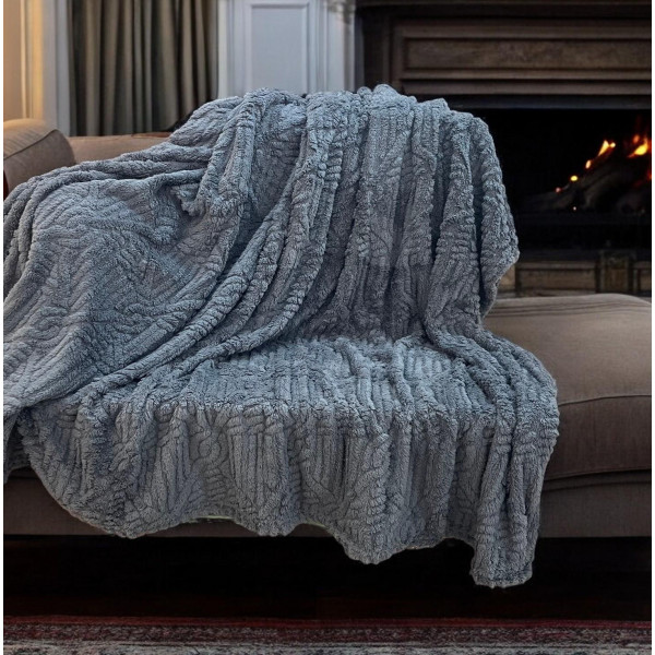 ΚΟΥΒΕΡΤΑ CORAL FLEECE  NOCE ΓΚΡΙ 160X220 LINEAHOME LH2018177-2